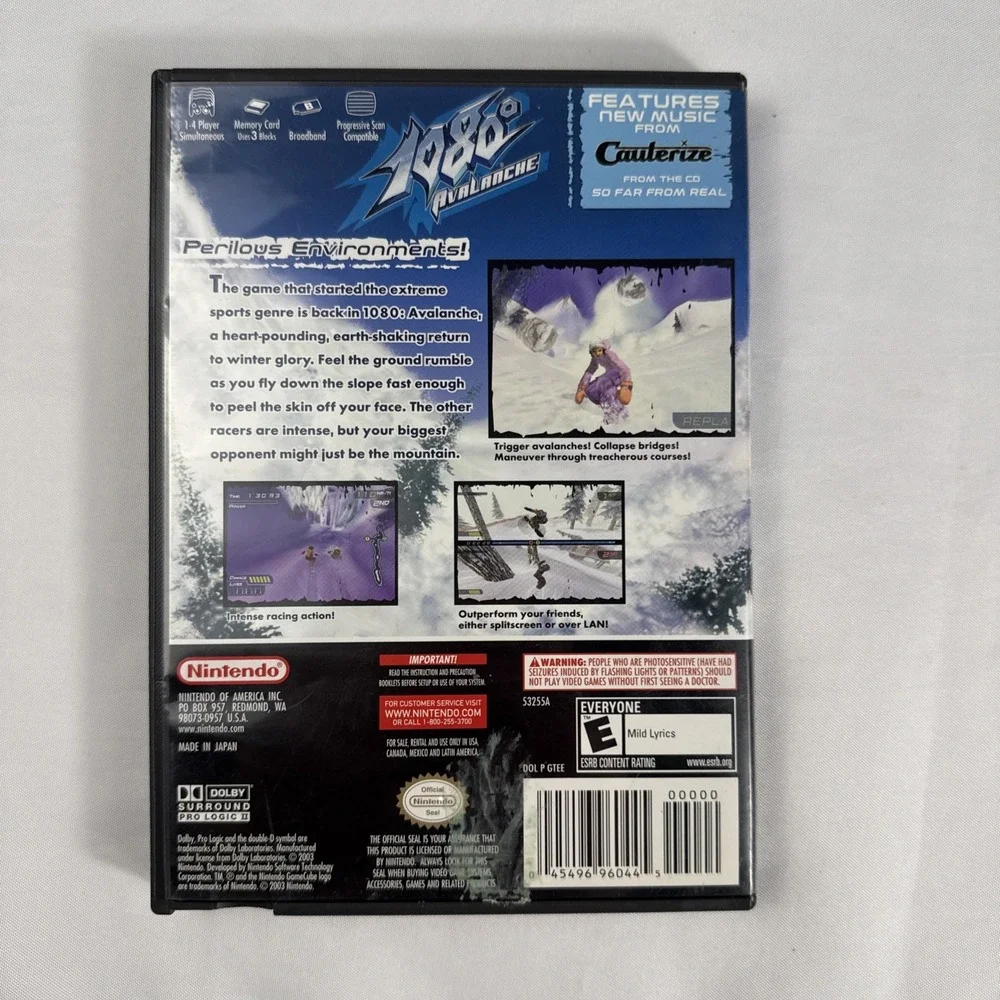 1080 Avalanche Nintendo GameCube 2003 Sports Snowboarding Video Game NTSC-U/C